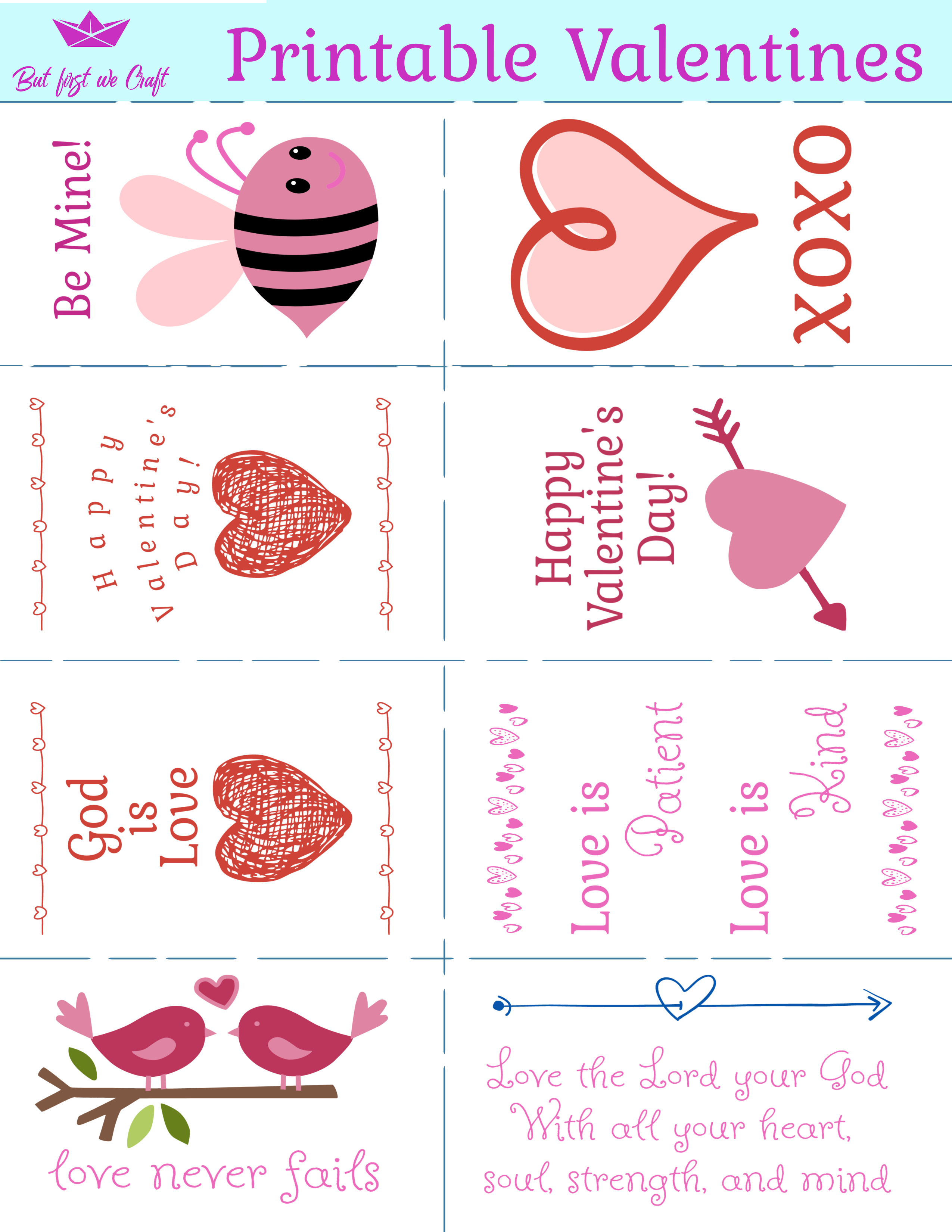 new free printable valentine's day cards for kids – but first we craft