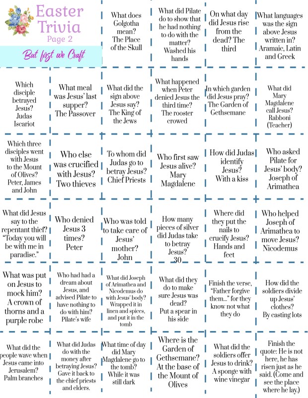 Free Printable Easter Trivia – But First We Craft